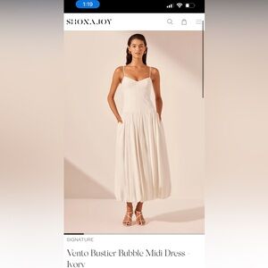 Shona Joy - Vento Bustier Bubble Midi Dress - Ivory